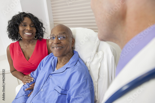 Photo: Senior African American Man Patient in Hospital Bed Senior African American Man Patient in Hospital Bed