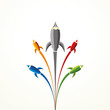 flying pencil background