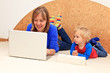 family working from home