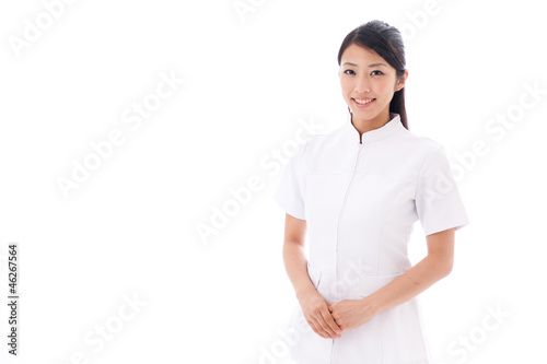 Photo: a young asian doctor on white background a young asian doctor on white background