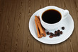 Foto: Cup coffee on wooden table Cup coffee on wooden table