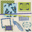Scrapbook Design Elements - Vintage Peacock Feathers - in vector