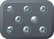 Vector: Screws and bolts design elements Screws and bolts design elements