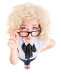 Funny woman wearing glasses