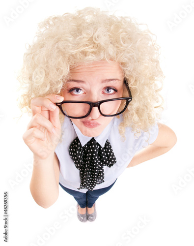 Photo: Funny woman wearing glasses Funny woman wearing glasses