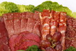 Partyplatte mit Schinken und Salami