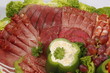 Partyplatte mit Schinken und Salami