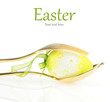 Easter menu. Spoon with fork and Easter egg