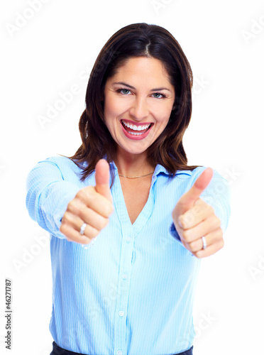 Photo: Happy business woman. Happy business woman.