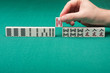 Smooth table surface with a mahjong on it