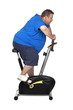 Foto: Fat man playing sport isolated on a white background Fat man playing sport isolated on a white background