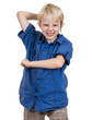 Agressive angry young boy
