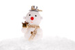 christmas snowman toy on the black background