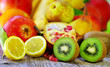 Kiwi and lemon fruits