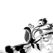 Vektor: Decorative bird in black and white Decorative bird in black and white