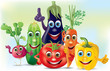 Cartoon company vegetables
