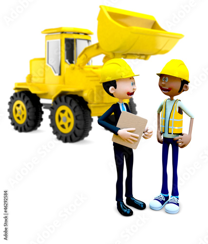 Illustration: 3D Construction workers 3D Construction workers