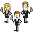 Business People Showing Thumbs Up