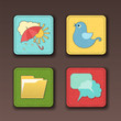 Vettoriale: Icons for apps in textile style Icons for apps in textile style