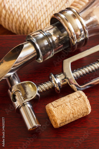 Photo: The bottle with corkscrew and wine accessories The bottle with corkscrew and wine accessories