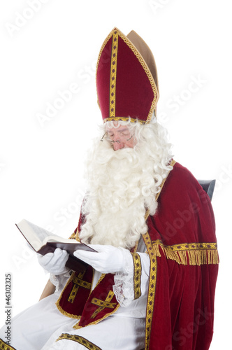 Photo: Sinterklaas and his book Sinterklaas and his book