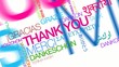 International Thank you gracias word tag cloud animation