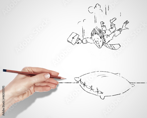 Photo: Drawing about risk in business Drawing about risk in business