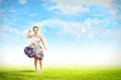 Photo: happy kid jumping happy kid jumping