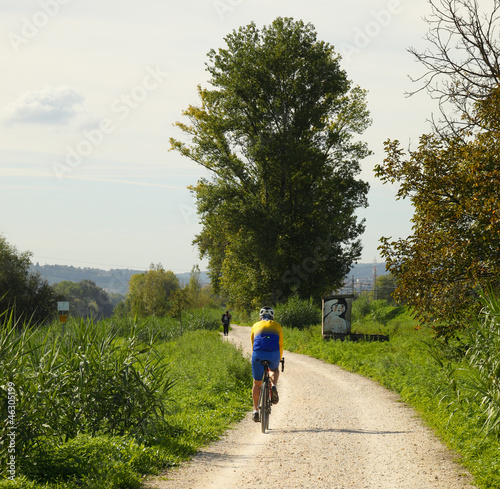 Photo: Ciclista al parco delle Cascine, Firenze Ciclista al parco delle Cascine, Firenze