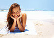 Woman with beautiful smile on beach