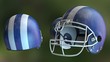 Flying american football helmets