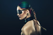 girl with coloured hair and eye-patch
