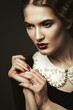 portrait of old-fashioned beautiful woman