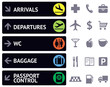 icons and pointers for navigation in airport