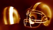 Flying american football helmets
