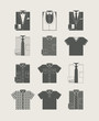 Menswear. Icon set. Vector illustration