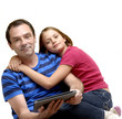 Père et sa fille avec un Ipad