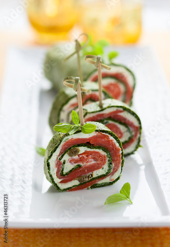 Photo: Spinach and Smoked Salmon Roll Spinach and Smoked Salmon Roll