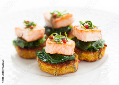 Photo: appetizer with salmon appetizer with salmon