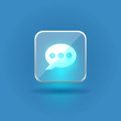 Bubble tallk user interface glass icon