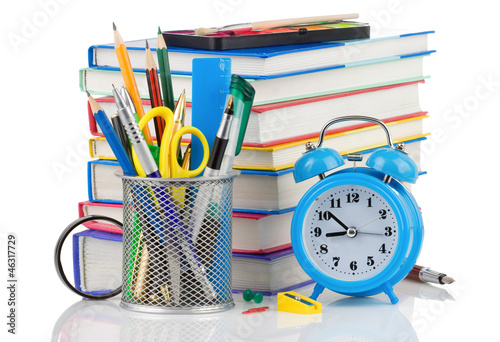 Photo: back to school concept isolated on white back to school concept isolated on white