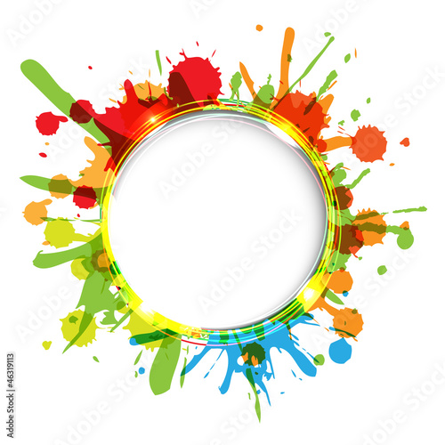 Vector: Dialog Balloons With Color Blobs Dialog Balloons With Color Blobs