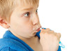 Kid brushing teeth