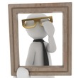 Brille im Rahmen