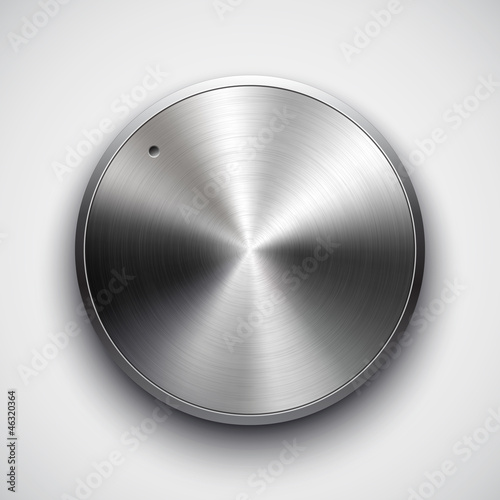 Vector: Music button with metal texture, shadow for web interface Music button with metal texture, shadow for web interface