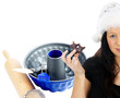 pretty woman with Christmas cookies