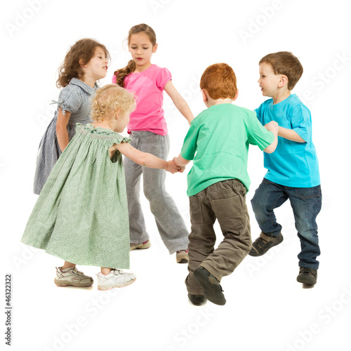 Photo: Happy kids playing circle game Happy kids playing circle game