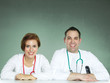 Two medical students are happy with her course of studies