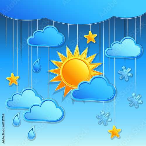 Vector: vector background with day weather icon vector background with day weather icon
