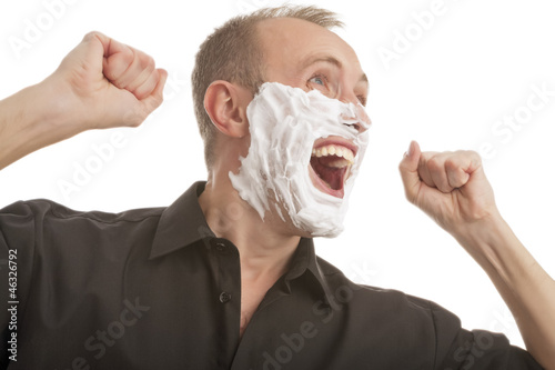 Photo: portrait of male with bright positive emotions portrait of male with bright positive emotions